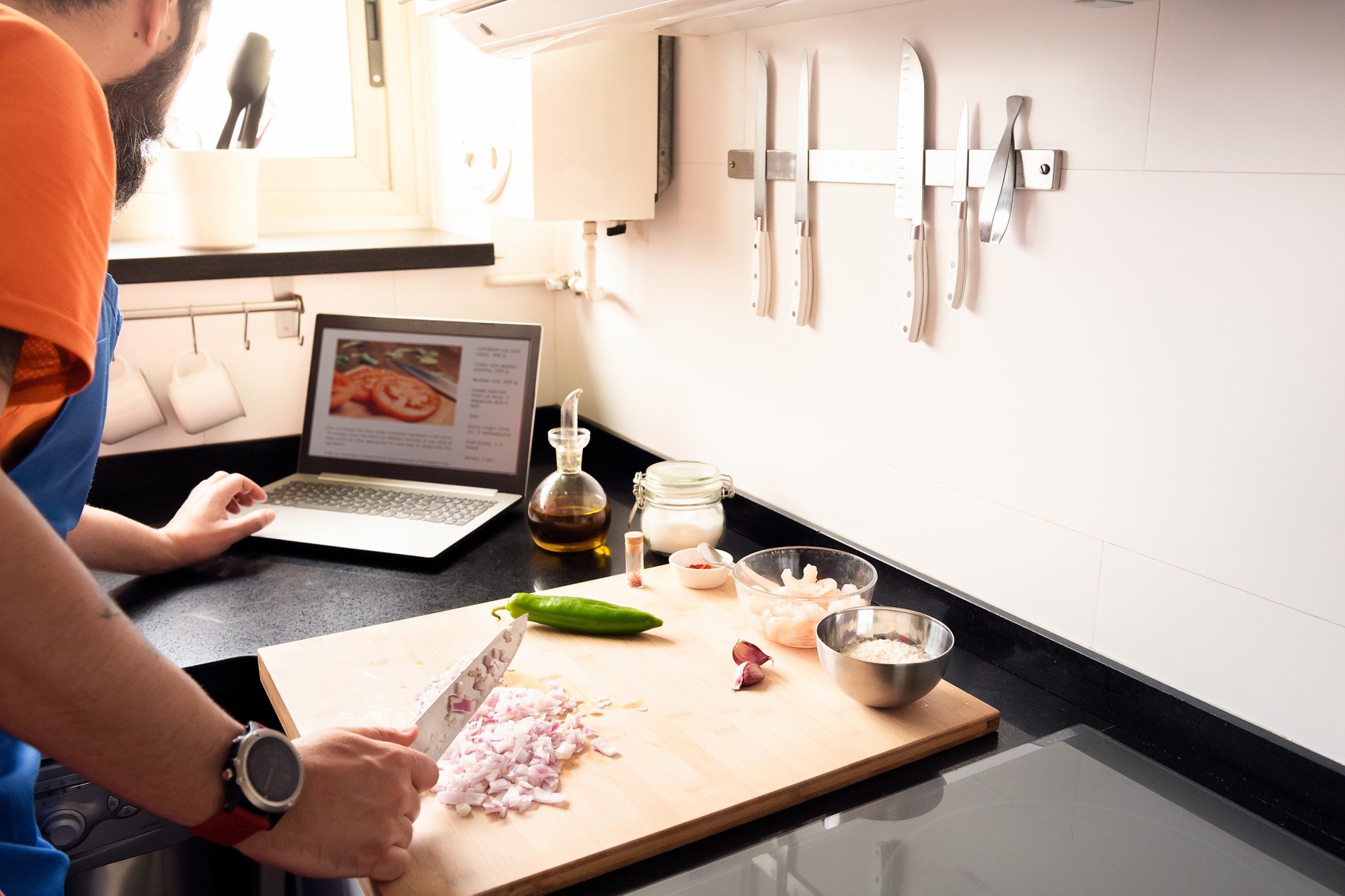 Small professional kitchen setup with tools